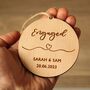 Personalised Engaged Hanging Keepsake,Couple Engagement, thumbnail 1 of 5