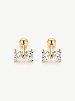 Gold Or Silver Cute Bow Stud Earrings, Women's Jewellery, 2 of 5