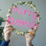 Merry Kissmas Mistletoe Fairy Light Wreath, thumbnail 1 of 2