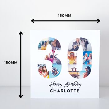 Personalised 30th Birthday Photo Collage Card, 3 of 8