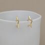 Gold Plated Open Star Stud Earrings, thumbnail 2 of 3