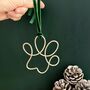 Paw Print Wire Christmas Tree Decoration, thumbnail 1 of 4
