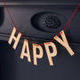 Festive Wooden 'Happy' Christmas Bunting, thumbnail 3 of 7