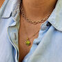 18k Gold Vermeil Plated Initial And Peridot Necklace, thumbnail 2 of 7