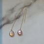 Purple Baroque Pearl Threader Earrings, thumbnail 3 of 4