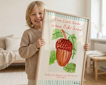 Personalised Best Teacher Gift Great Oaks Grow Art Print, 2 of 5