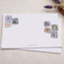 C6 Decorated Envelopes With Watercolour Stamps Design, thumbnail 1 of 2