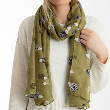 Hedgehog Print Scarf, 4 of 7