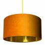 Rust Orange Velvet Lampshades With Gold Lining, thumbnail 3 of 10
