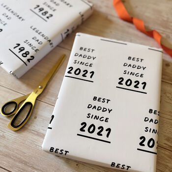 Personalised Father's Day Custom Message Since Year Wrapping Paper, 7 of 7