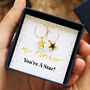 'You're A Star' Star Charm Hoop Earrings, thumbnail 1 of 7