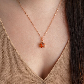 Carnelian Crystal Star Necklace, 3 of 11