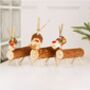 Set Of Three Log Reindeer Christmas Decorations, thumbnail 1 of 2