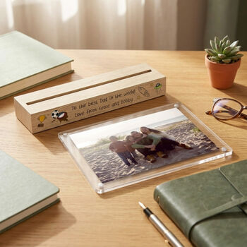 Personalised 'Our Adventures' From The Kids/Grandkids Wooden Base 6x4' Photo Frame, 2 of 9