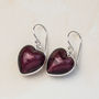 Heart Earrings In Silver And Murano Glass, thumbnail 1 of 12