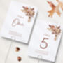 Wedding Table Numbers Autumnal Leaf, thumbnail 1 of 4