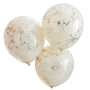 Double Layered Cream And Rose Gold Confetti Balloons, thumbnail 2 of 3