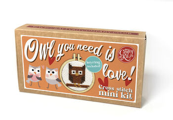 Owl You Need Is Love! Mini Matchbox Cross Stitch Kit, 2 of 3