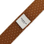 Men's Square End Knitted Tie With Dots | Caramel Brown, thumbnail 4 of 5