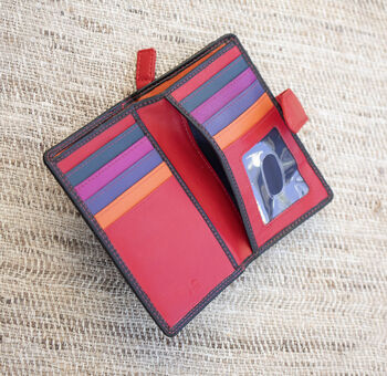Personalised Black And Red Womans Soft Leather Purse Wallet, 8 of 11