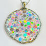 Medium Disco Necklace With Holographic Silver Sparkles, thumbnail 2 of 12