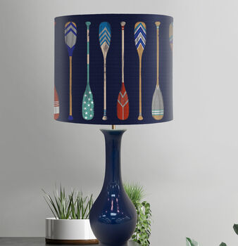 Vintage Style Oars, Bright On Blue, Lamp Shade, 2 of 10