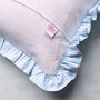Frilled Striped Cotton Bow Cushion, thumbnail 5 of 10