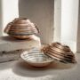 Serrated Copper Bowl Set – Handcrafted Rainbow Patina, thumbnail 5 of 6