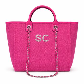 Personalised Pink Large Chain Tote Bag, 8 of 9