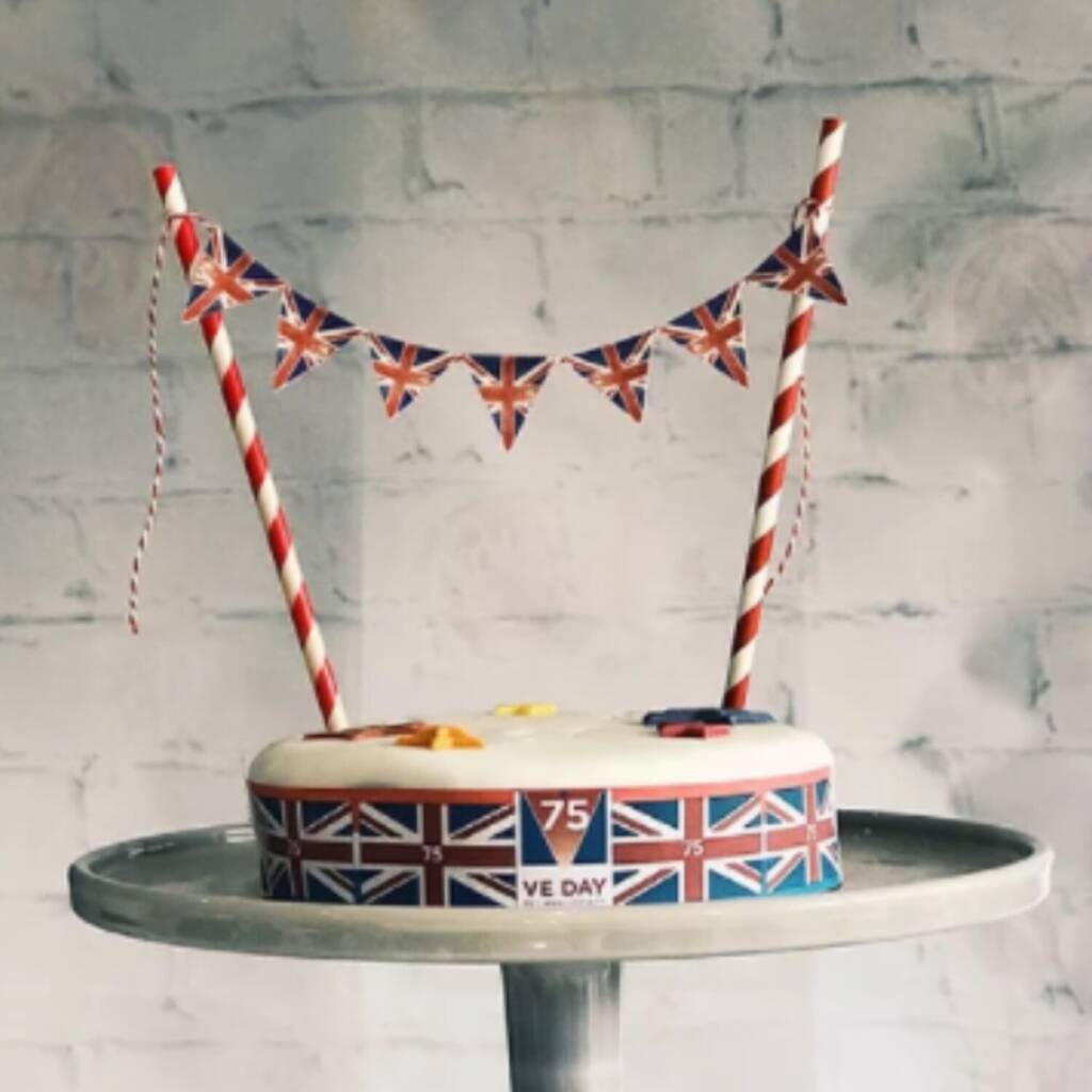 Vintage Union Jack Cake Bunting Topper, 1 of 3