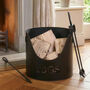 Cut Out Black Log Bucket With Poker And Tongs, thumbnail 1 of 5