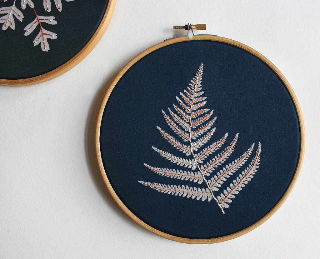 Cyanotype Embroidery Kit Fern, 1 of 4