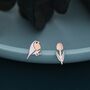 Sterling Silver Robin Bird And Tulip Stud Earrings, thumbnail 4 of 7