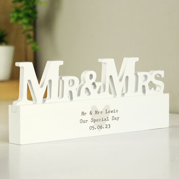 Personalised Mr And Mrs Heart Wedding Ornament, 2 of 3