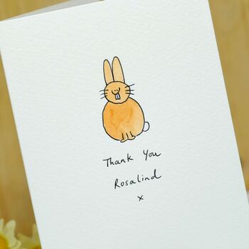 Personalised 'Smiley Bunny' Handmade Card, 2 of 10