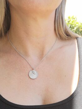 Sterling Silver Star Sign 70th Birthday Sixpence Necklace, 2 of 10