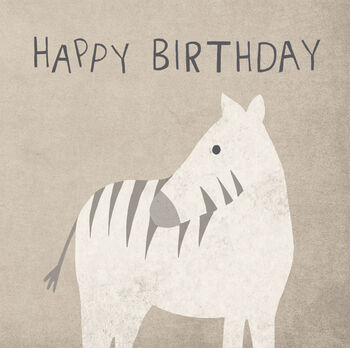 'Happy Birthday' Zebra Card, 2 of 2