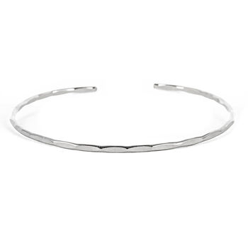 Thin Hammered Cuff In Sterling Silver, 7 of 8
