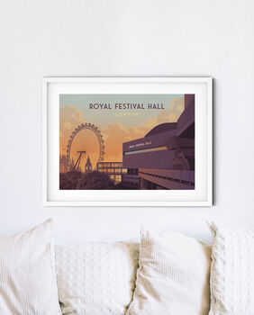 Royal Festival Hall London Travel Poster Art Print, 3 of 8