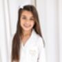 Bridal Embroidered Flower Girl/ Bridesmaid Satin Kid's Pyjamas, thumbnail 4 of 8