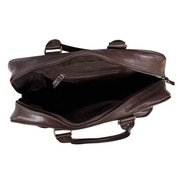 Bowler Handmade Leather Shoulder Bag –Chocolate Full Grain Leather, 2 of 3