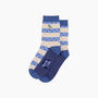 Embroidered Blue Tits Combed Cotton Socks In Blue, thumbnail 3 of 4