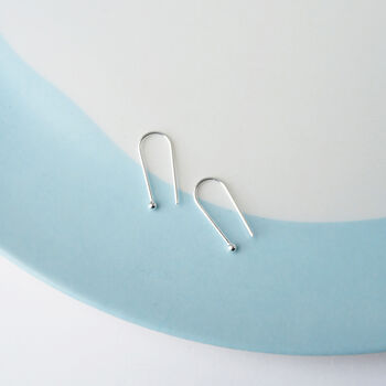 Small Arc Earrings In Silver, 5 of 5