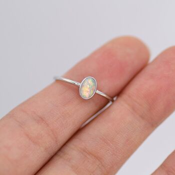 Oval Opal Ring In Sterling Silver, 5 of 8