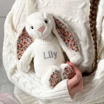 Personalised Blossom Cream Bunny Soft Toy, 2 of 7