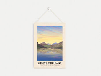 Mourne Mountains Aonb Travel Poster Art Print, 6 of 8