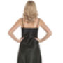 British Made Black Long Satin Nightdress With Deep Lace Detail Ladies Size 8 Uk To 28 UK, thumbnail 3 of 4