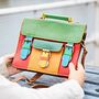 Shruti Small Multicoloured Recycled Leather Satchel, thumbnail 9 of 12