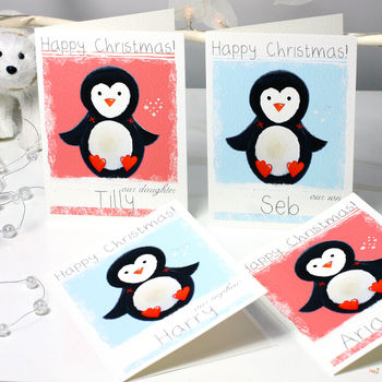 Personalised Arctic Penguin Christmas Card, 5 of 8