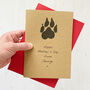 Personalised Dog Paw Print Mother's Day Card, thumbnail 1 of 3